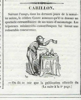 Cup And Ball Print - Honore Daumier - 1839 - From French Periodical Le Carivari - Oj