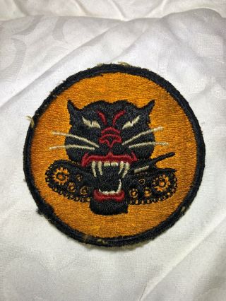 Ww2 Us Army Tank Destroyer Battle Cat Black Embroidered Patch Emblem 4 Wheel Ssi