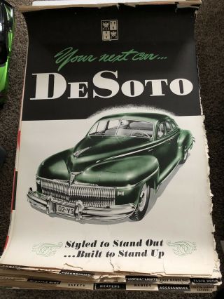 1942 Desoto 38” X 24” Large Poster Book Advertisement 16 Pages