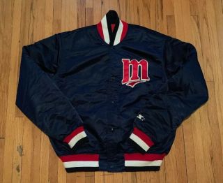 Minnesota Twins Baseball Vintage Satin Starter Jacket Men’s Large Euc Mlb 90s