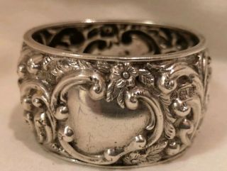 Fully Hallmarked Solid Sterling Silver Napkin Ring Art Nouveau 23.  30 Grams