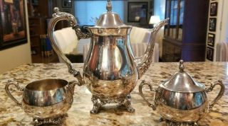 Oneida Usa Ol Silverplate 4 Piece Coffee Tea Set Service Creamer Sugar Pot