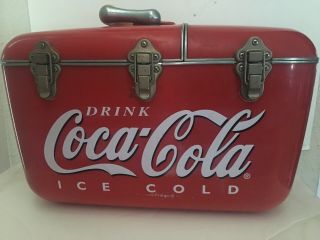 Vintage Coca - Cola Chest And Radio Cd Player Cool Box Speakers