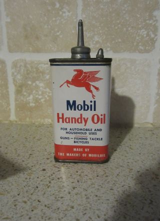 Vintage Mobil Handy Oiler Oil Can 4 Oz.  Nos Socony Vacuum Lead Top