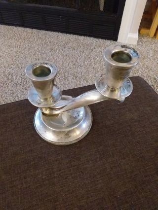 Vintage Fisher Sterling Weighted C61 Double Candelabra Candle Holder