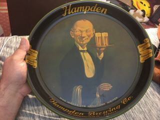 C1935 Hampden Brewing Co Tin Lithograph Advertising Tray / Beer Tray Ugly Waiter