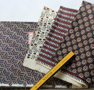 1910s Japanese Textile Sample Book Woodblock Printed Design Patterns CHINTZ 3