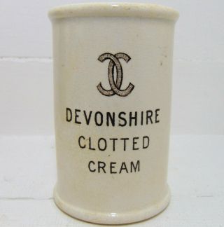 Brown Print Dairy Supply Co London Devonshire Clotted Cream Pot C1900 
