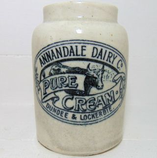 Annandale Dairy Co Pure Cream Pot From Dundee & Lockerbie C1900 