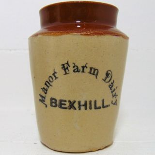Manor Farm Dairy Bexhill East Sussex Small - Size Cream Pot C1900 