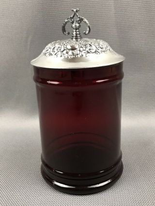 Vintage Red Glass Pickle Jar