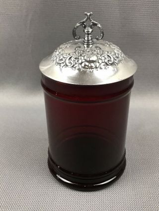 Vintage Red Glass Pickle Jar 2
