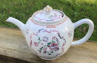 Chinese Antique Famille Rose Porcelain Teapot 18th C Qianlong
