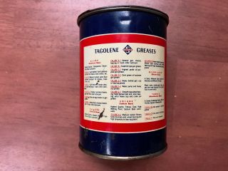 Vintage Skelly Tagolene Lubricants One Pound Grease Can Paint 3