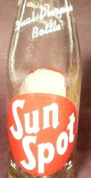 Vintage Acl Soda Pop Bottle: " Dual Purpose Bottle " For Sun Spot & High Rock