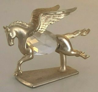 1984 Manon Gold Pegasus Flying Horse With Crystal Body 3 1/8 " Figurine - Signed