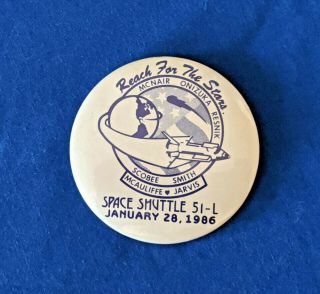 Challenger Disaster Space Shuttle Sts - 51 - L Launch Day Button Pin January 28 1986