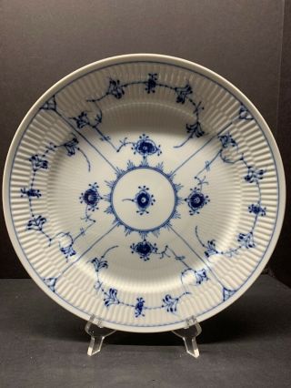 Vtg Royal Copenhagen Porcelain Blue Fluted Plain Dinner Plate 10.  75 " W No: 2321