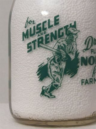 Trpq Milk Bottle Noble Dairy Farm Seneca Falls Ny Seneca County Baseball Player