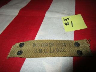 Ww2 Us Army Usmc M1 Helmet Liner Nape Strap S.  M.  C Large W/ United Carr Snaps