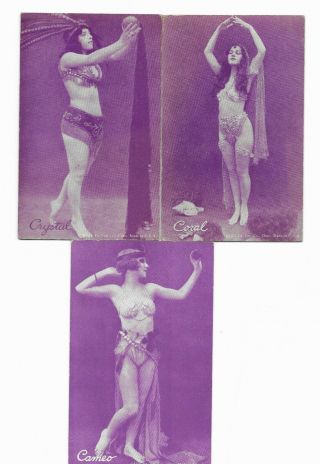 1928 3 Diff Pin Up Girl Arcade Cards Exhibit Supply Gem Stones 256