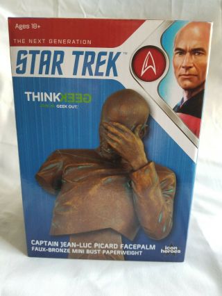 - Star Trek Tng Captain Picard Facepalm Bust Bronze Edition Limited Edition