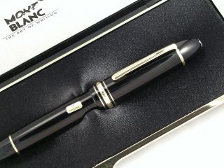 Near 1990s Montblanc 149 Fountain Pen 18k Gold Nib All Cases & Papers