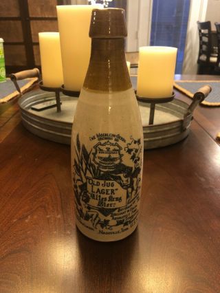 The Moerlein Gerst - Brewing Co.  Old Jug Nashville Bier Bottle Beer Stoneware