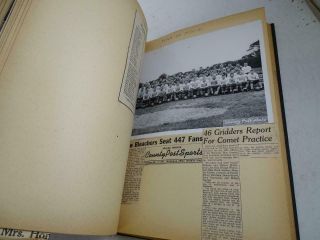 Vintage 1940s Waupaca Wi Football Team Photo Scrapbook Newspaper Clipping Album