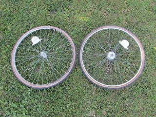 Vintage 26 X 1 3/8 Inch Girls Westfield Bicycle 3 Speed Rear An Front Wheels