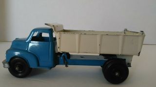 Vintage Blue Die Cast Dump Truck 5 3/4 Inches Long Loose