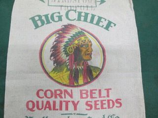 Big Chief Corn Belt Quality Seeds Keokuk Iowa Indian Chief Old Seed Sack 3