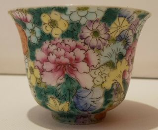Very Fine Antique Chinese Porcelain Millefiori Famille Rose Bowl Signed