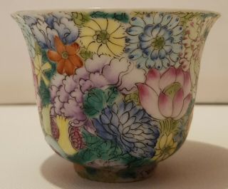 VERY FINE ANTIQUE CHINESE PORCELAIN MILLEFIORI FAMILLE ROSE BOWL SIGNED 2