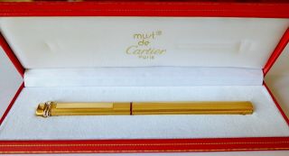 Cartier Vendome Gold Plated & Bordeaux Trinity Ring Fountain Pen Near W Box