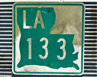 Vintage Louisiana Highway 133 Metal Road Sign Route Marker Old South