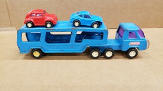 Buddy L Turquoise Blue 1960s Automobile Car Carrier Hauler Transporter Truck