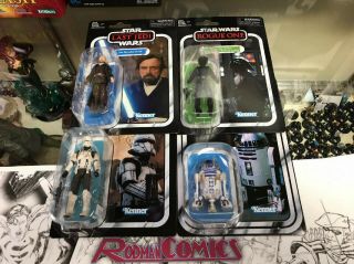 Star Wars Vintage 3.  75 Inch Figures 2019 Wave 7 Set Of 4 Vc146 To Vc149 Crait Nm