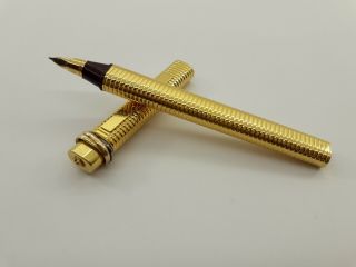 Cartier Vendome Fountain Pen Trinity Gold 18k Nib M Made In France