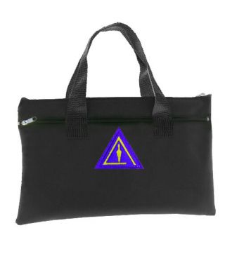 Royal Select Black Masonic Tote Bag Freemasons Trowel Icon Purple - Right Break