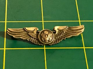 Wwii Or Pre Ww2 Us Army Air Crew Wings Sterling Pin Back 10 - 040