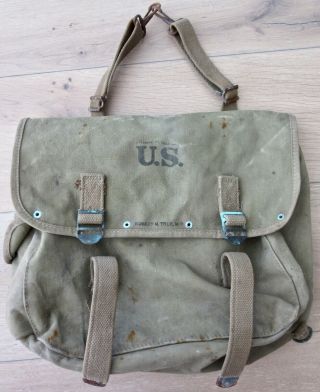 Wwii 1942 Field Bag Us Army Musette Military Fishing Gear Doctor Medic Ma Ww2 Me