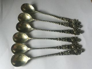Solid Silver German Spoons,  800 Mark Set Of 6