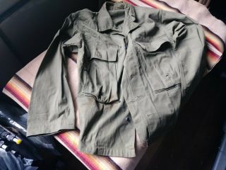 Ww2 Us Army Jacket,  H.  B.  T.  O.  D.  7,  Special Size 36 Dated May 2,  1944
