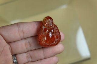 OLD Chinese Hand Carved Amber Buddha. 3
