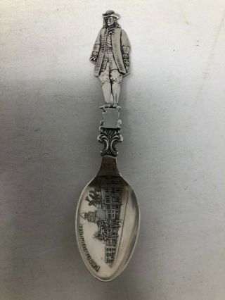 Alvin Sterling Silver Souvenir Spoon Figural Benjamin Franklin Philadelphia Pa