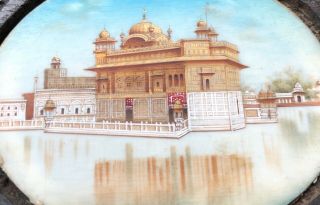 Sikh - Fine Indian Miniature Painting Amritsar Golden Temple Punjab C1860
