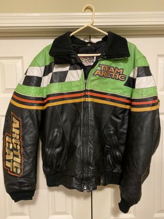 Vintage ‘90’s Team Arctic Cat Leather Snowmobile Jacket - Men 