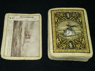 Antique Vintage 51 Collector Cards Playing Cards Old Us Navy Ships B&w Photos