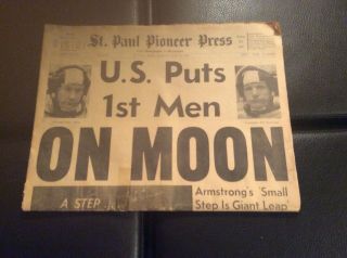 July 21 1969 St.  Paul Pioneer Press Apollo 11 Man Walks On The Moon Landing Mn